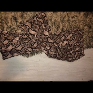 Snake print flare pants